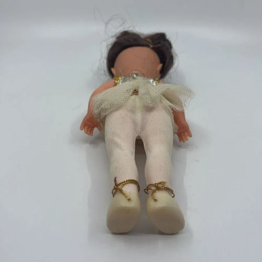 Vintage U.D.co Doll Ballerina Blue Eyes Dress Tutu‎ Brown Hair Hong Kong 9.5